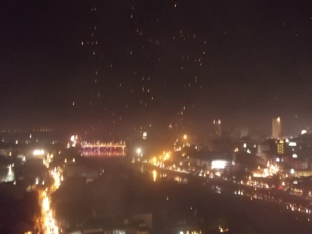 The sky and river from our balcony in Chiang Mai during Loi Krathong